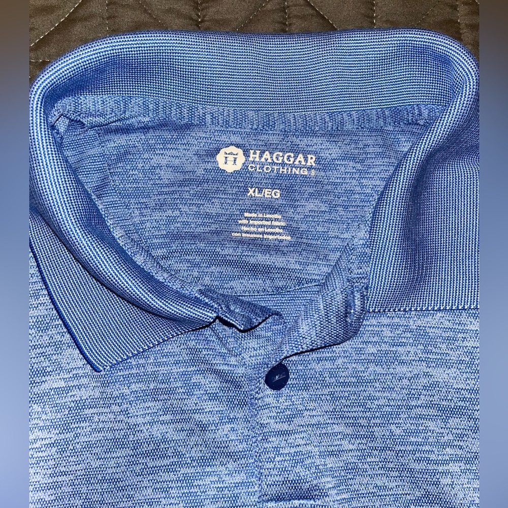 Haggar - Men’s Polo - XL - Heather Blue